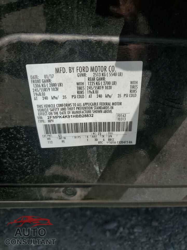 FORD EDGE 2017 - 2FMPK4K91HBB28832