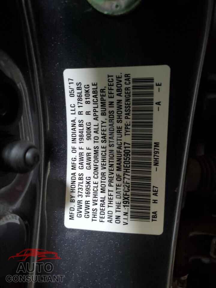 HONDA CIVIC 2017 - 19XFC2F77HE059017