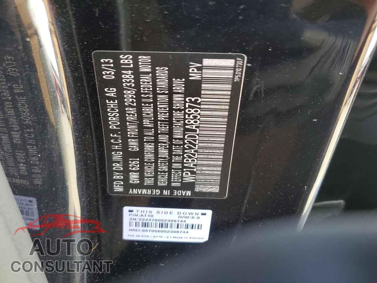 PORSCHE CAYENNE 2013 - WP1AB2A22DLA85873