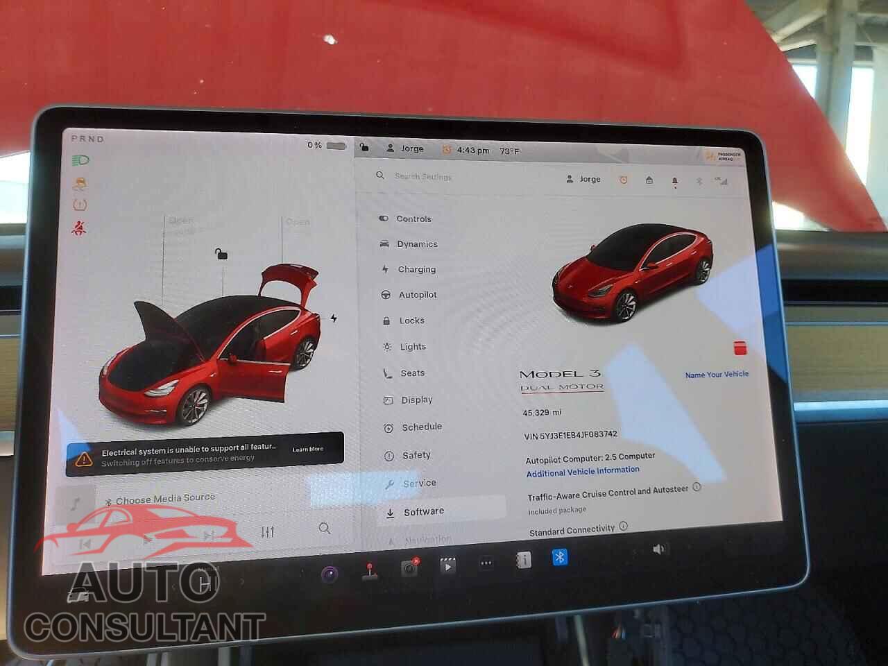 TESLA MODEL 3 2018 - 5YJ3E1EB4JF083742