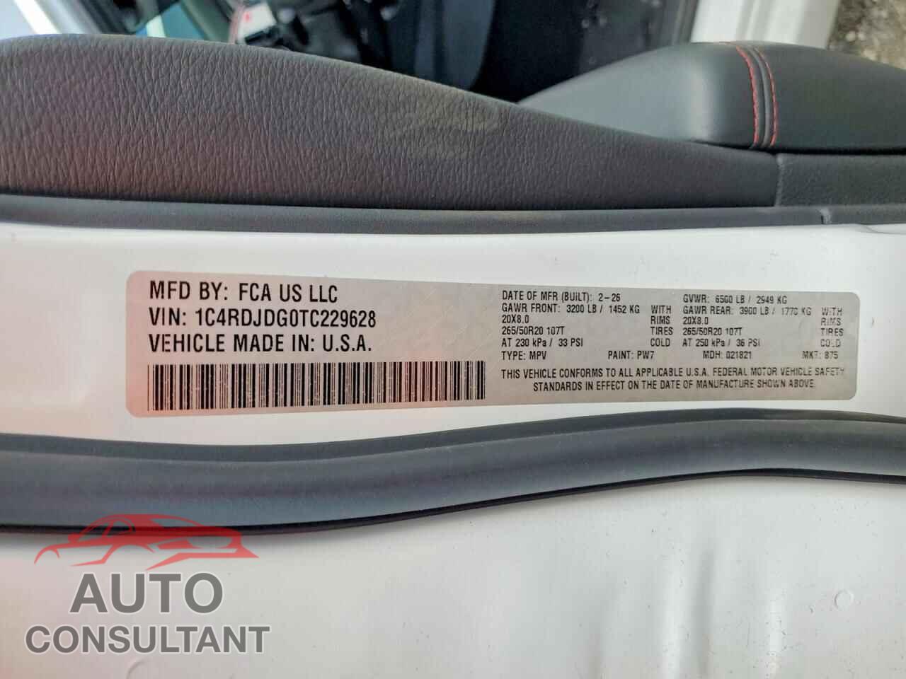 DODGE DURANGO 2026 - 1C4RDJDG0TC229628