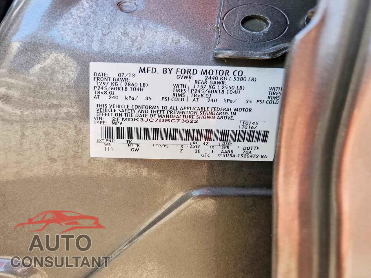 FORD EDGE 2013 - 2FMDK3JC7DBC73622