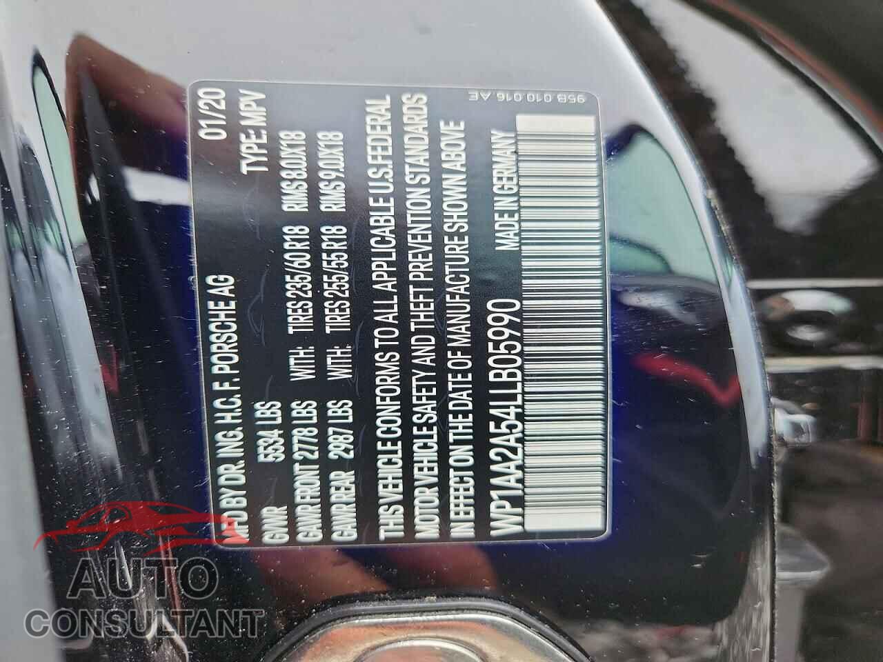 PORSCHE MACAN 2020 - WP1AA2A54LLB05990