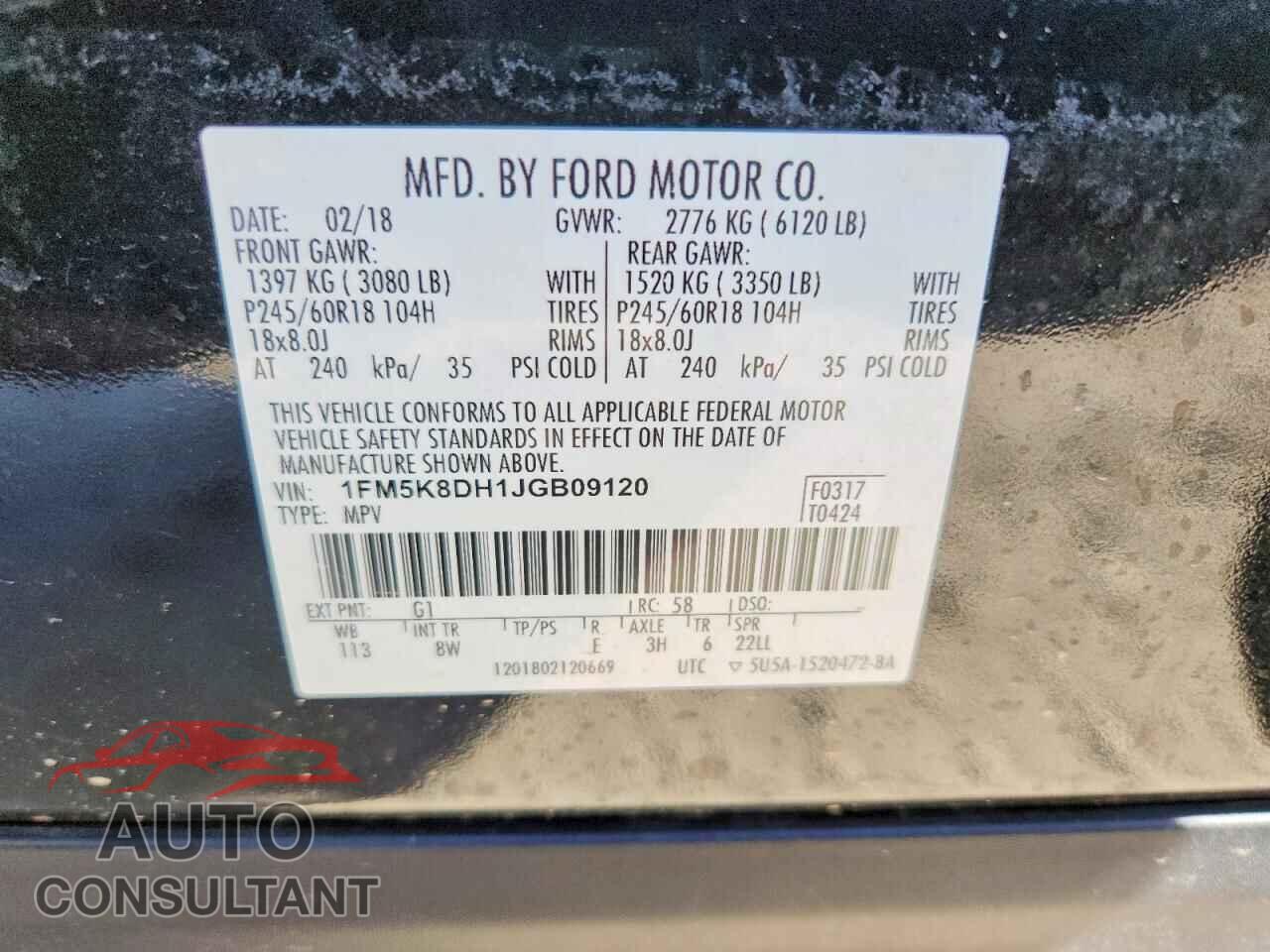 FORD EXPLORER 2018 - 1FM5K8DH1JGB09120