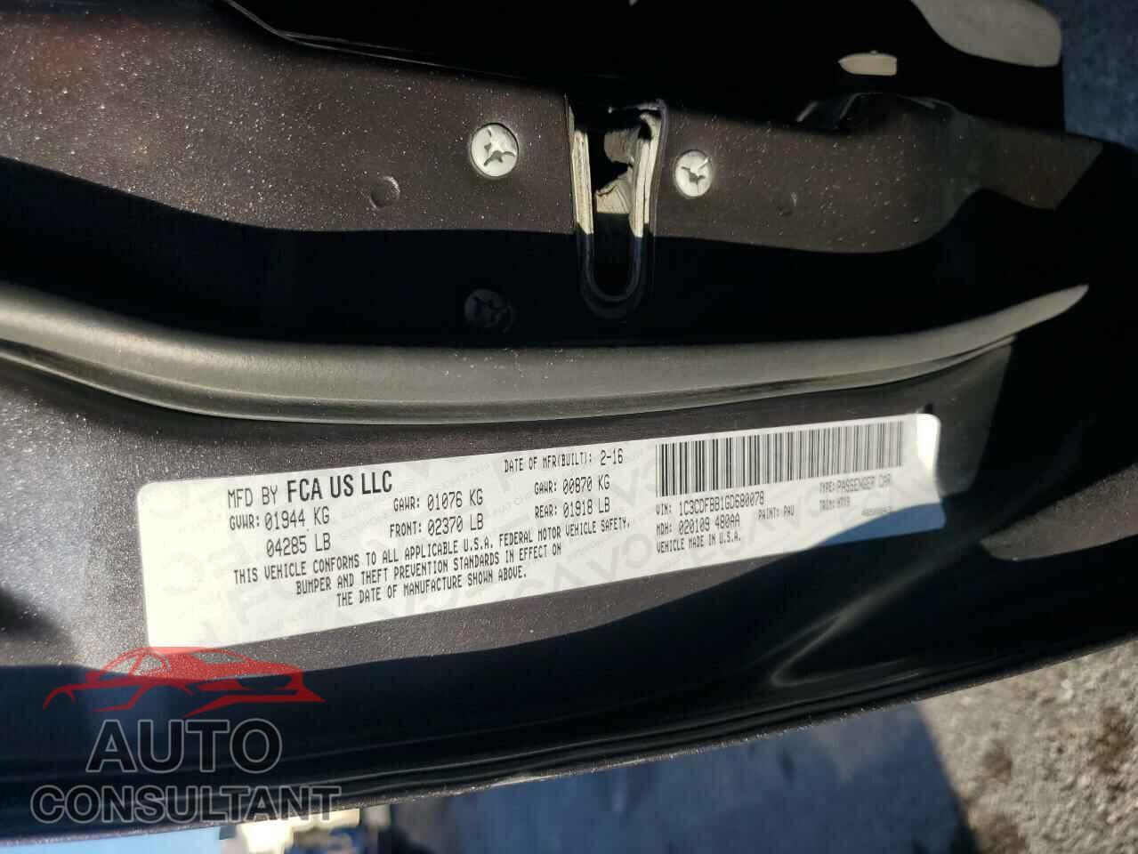 DODGE DART 2016 - 1C3CDFBB1GD680078