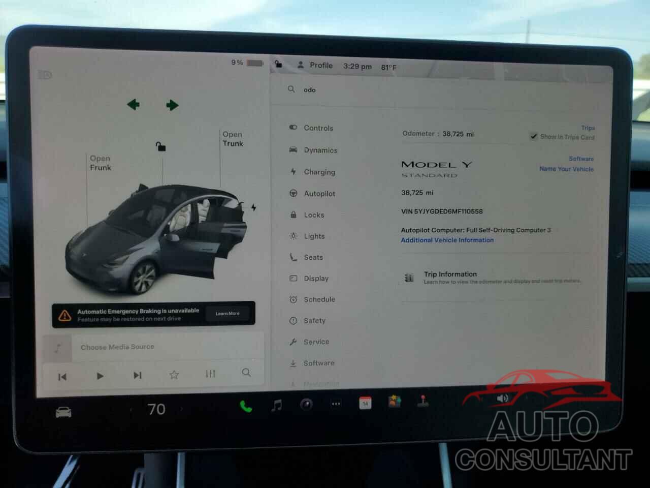 TESLA MODEL Y 2021 - 5YJYGDED6MF110558