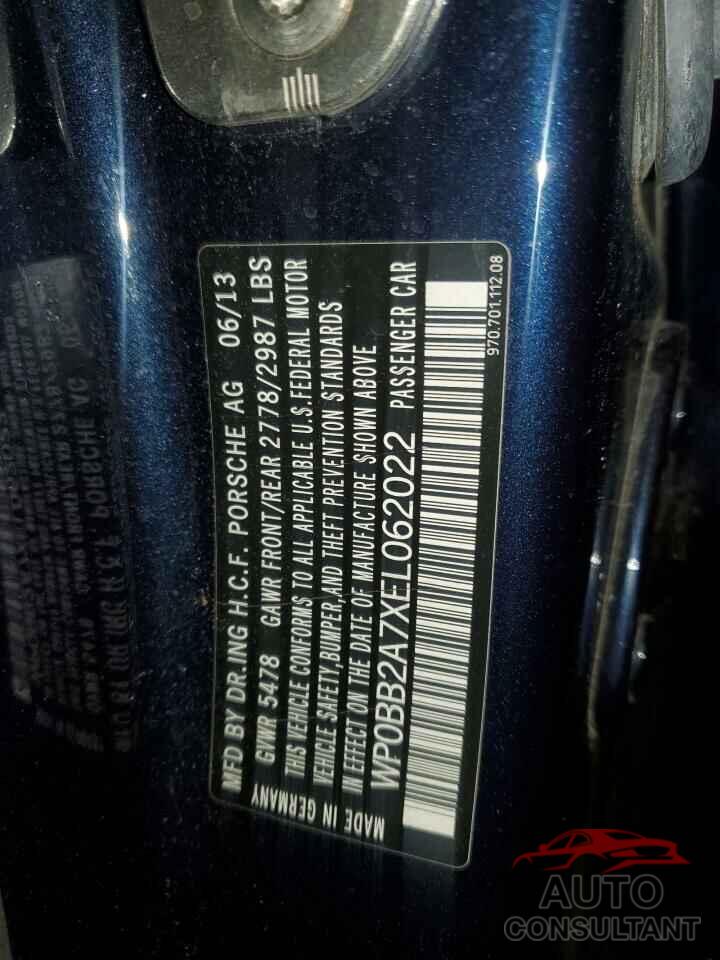 PORSCHE PANAMERA 2014 - WP0BB2A7XEL062022