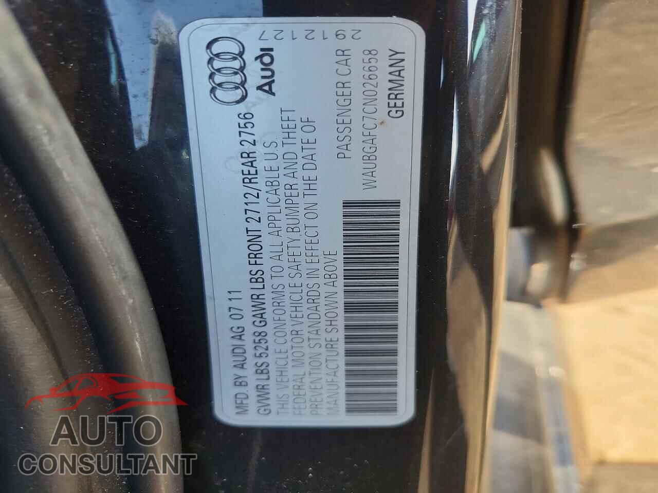 AUDI A6 2012 - WAUBGAFC7CN026658