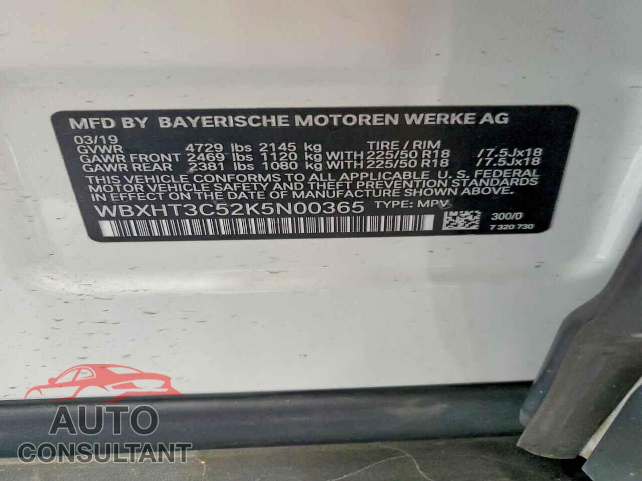 BMW X1 2019 - WBXHT3C52K5N00365