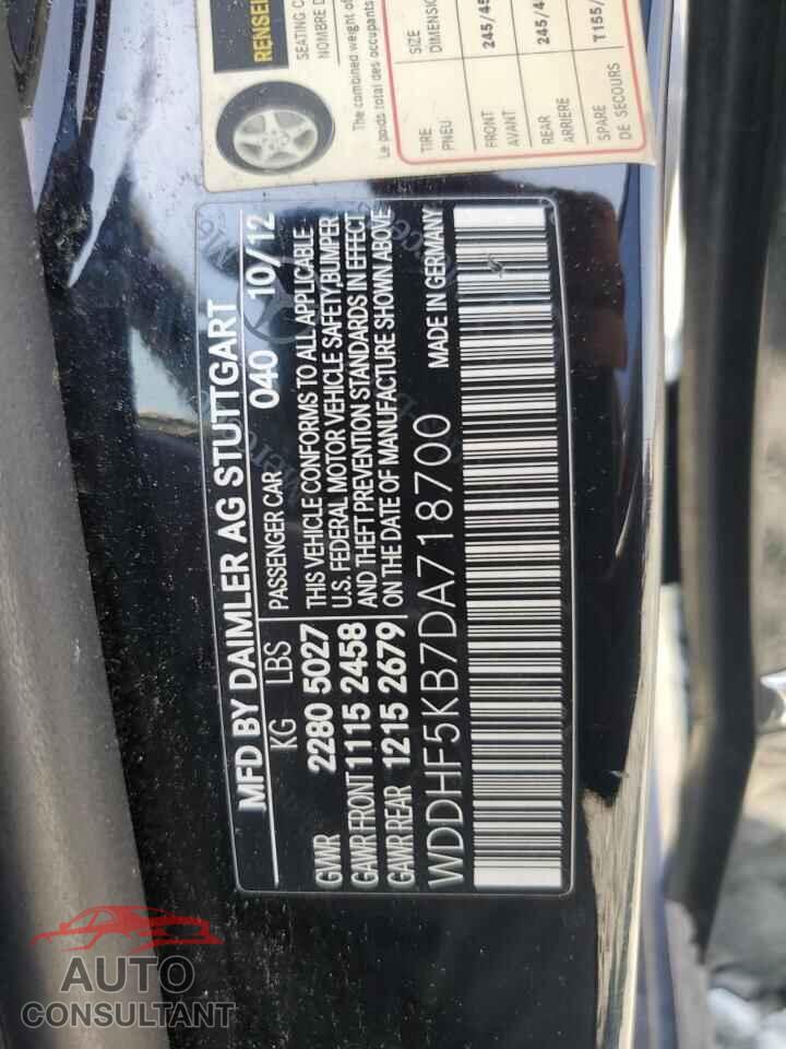 MERCEDES-BENZ E-CLASS 2013 - WDDHF5KB7DA718700