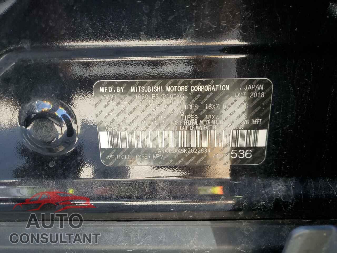 MITSUBISHI ECLIPSE 2019 - JA4AT5AA5KZ022634