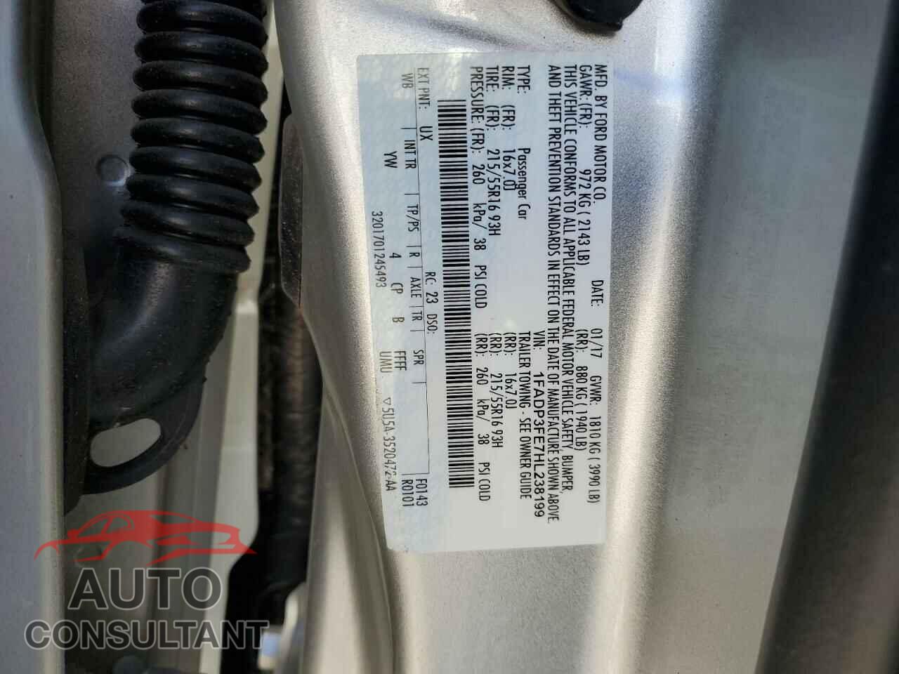 FORD FOCUS 2017 - 1FADP3FE7HL238199