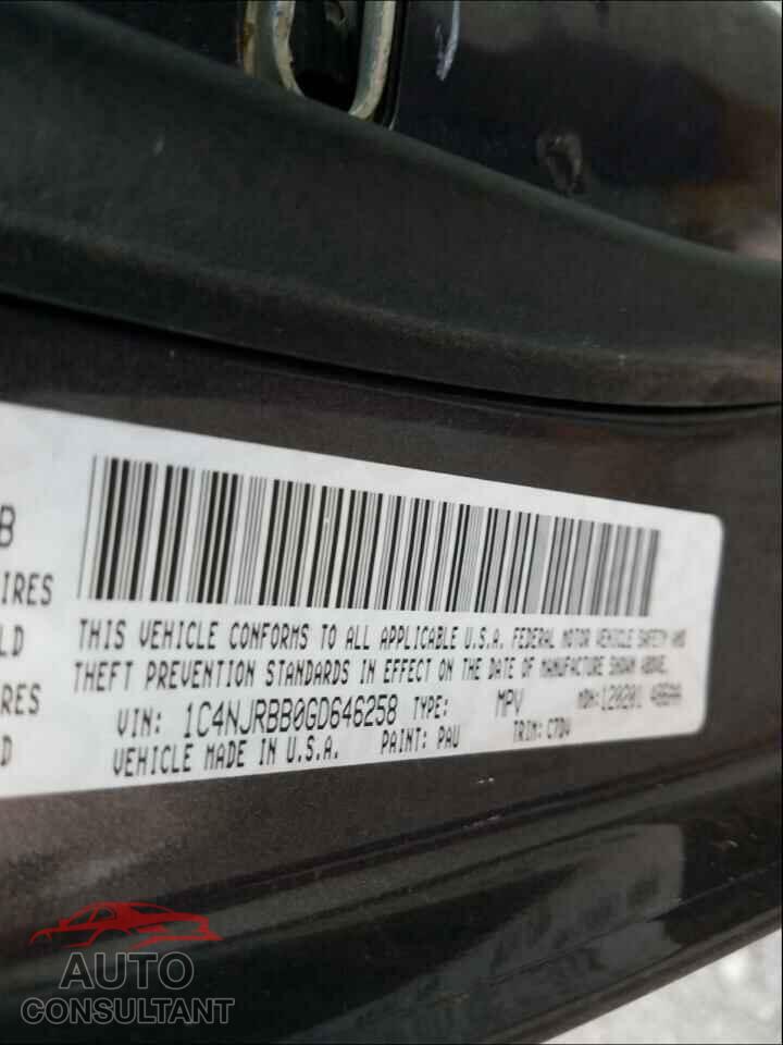 JEEP PATRIOT 2016 - 1C4NJRBB0GD646258