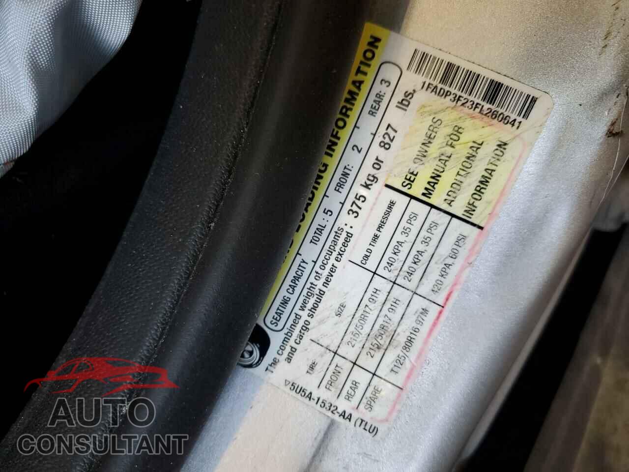 FORD FOCUS 2015 - 1FADP3F23FL260641