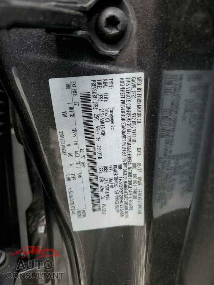 FORD FOCUS 2017 - 1FADP3F20HL275486