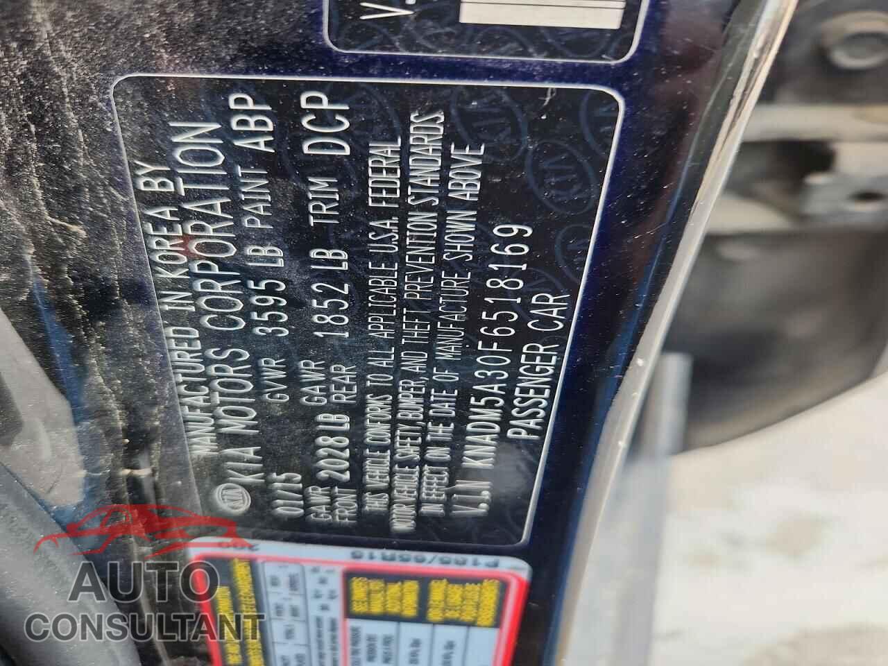 KIA RIO 2015 - KNADM5A30F6518169