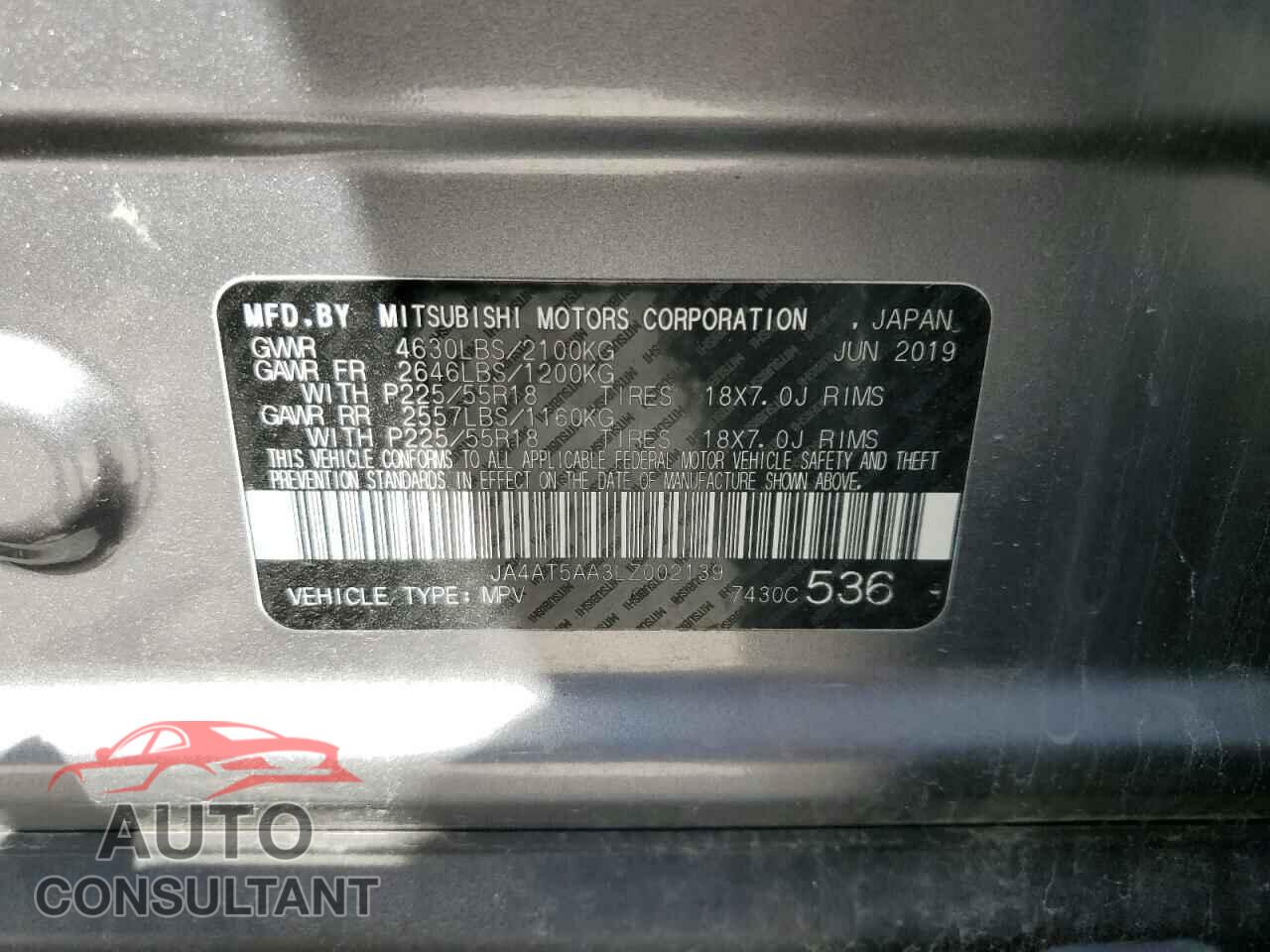 MITSUBISHI ECLIPSE 2020 - JA4AT5AA3LZ002139