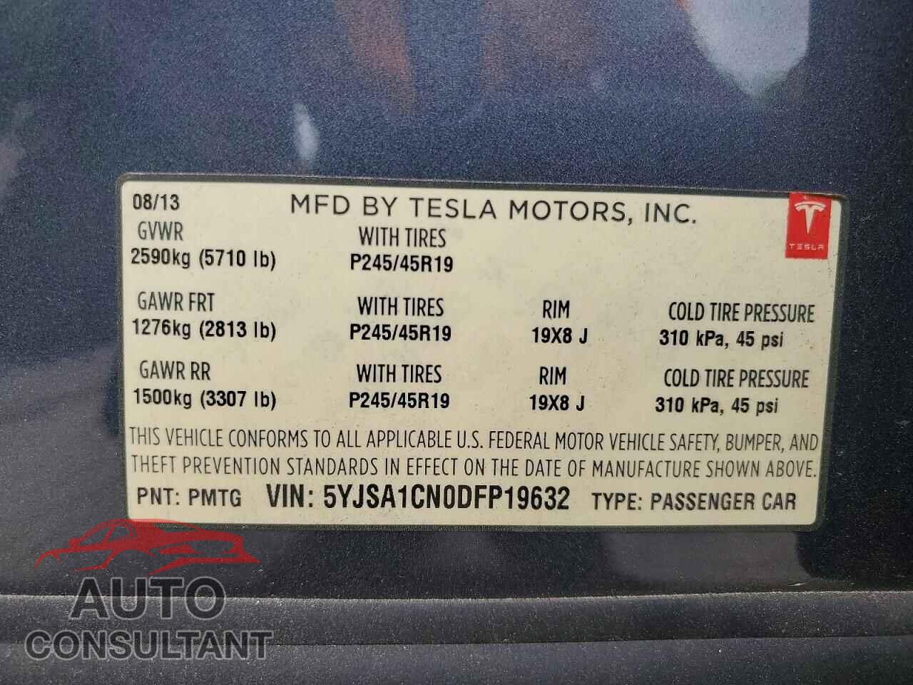 TESLA MODEL S 2013 - 5YJSA1CN0DFP19632