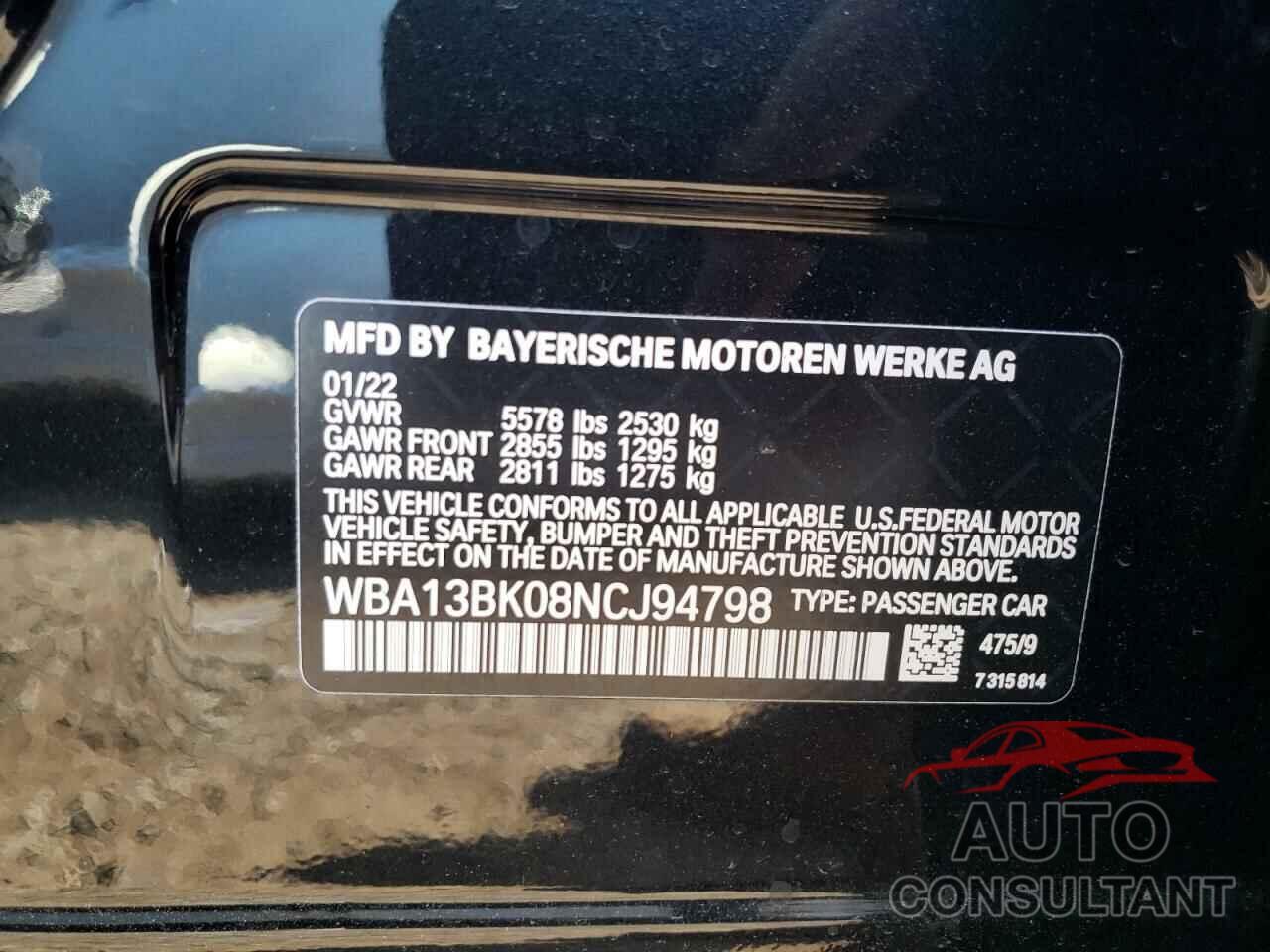 BMW M5 2022 - WBA13BK08NCJ94798