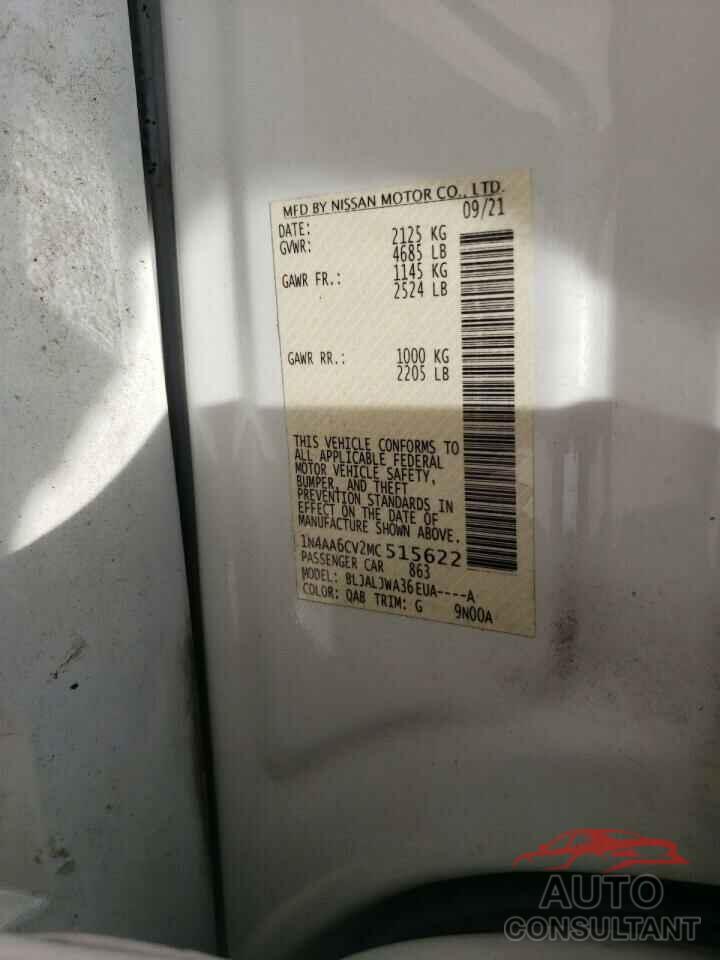 NISSAN MAXIMA 2021 - 1N4AA6CV2MC515622