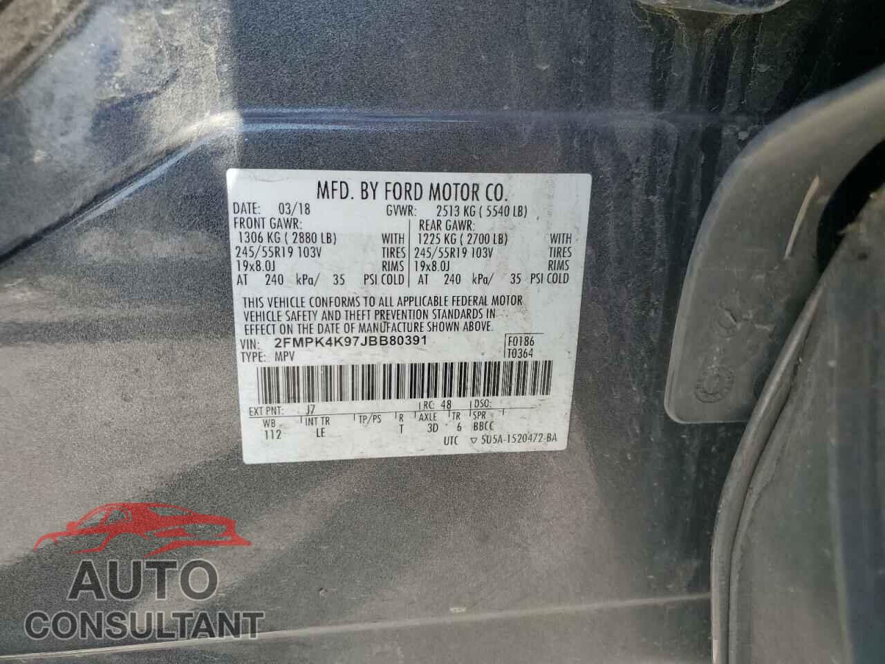 FORD EDGE 2018 - 2FMPK4K97JBB80391