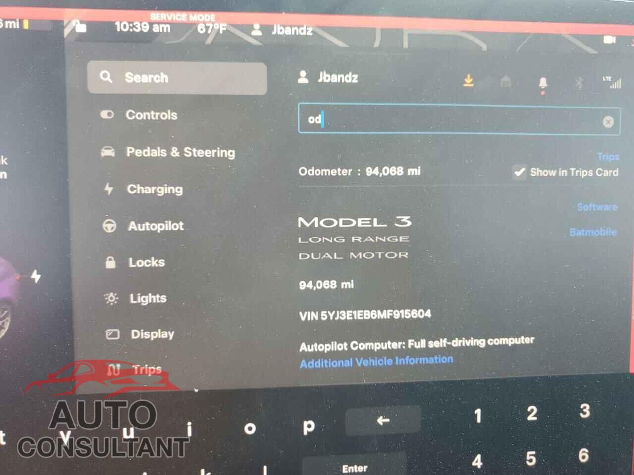 TESLA MODEL 3 2021 - 5YJ3E1EB6MF915604