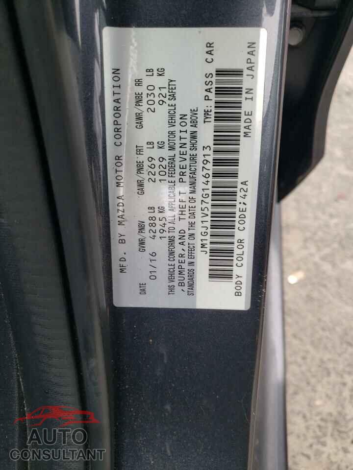 MAZDA 6 2016 - JM1GJ1V57G1467913