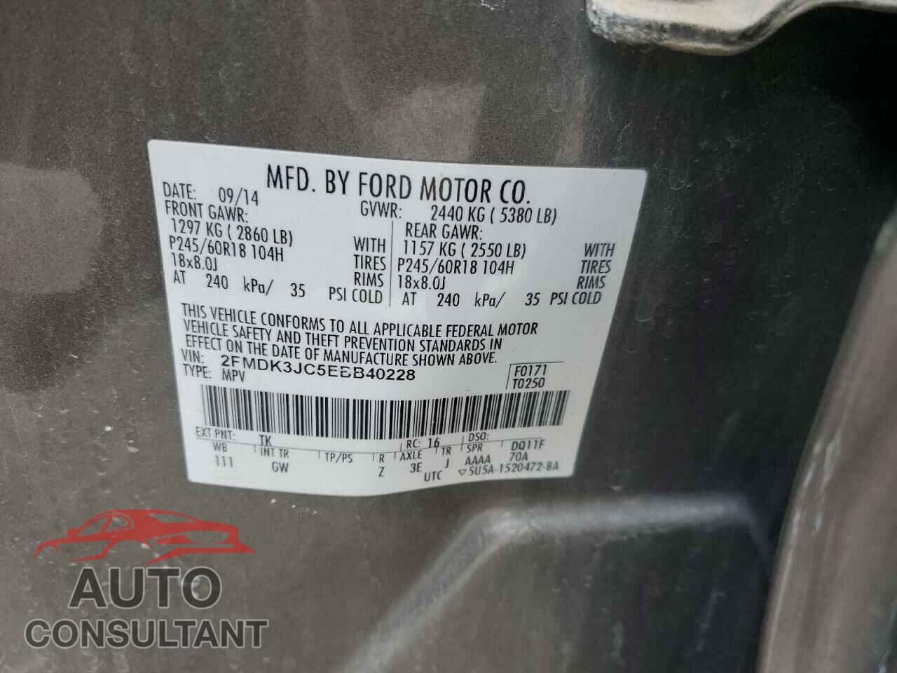 FORD EDGE 2014 - 2FMDK3JC5EBB40228