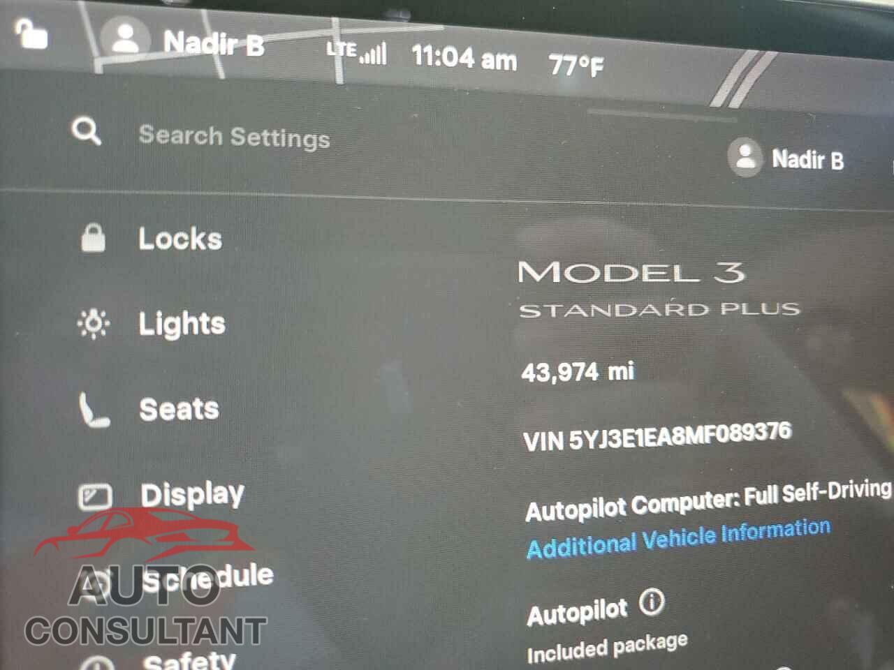 TESLA MODEL 3 2021 - 5YJ3E1EA8MF089376