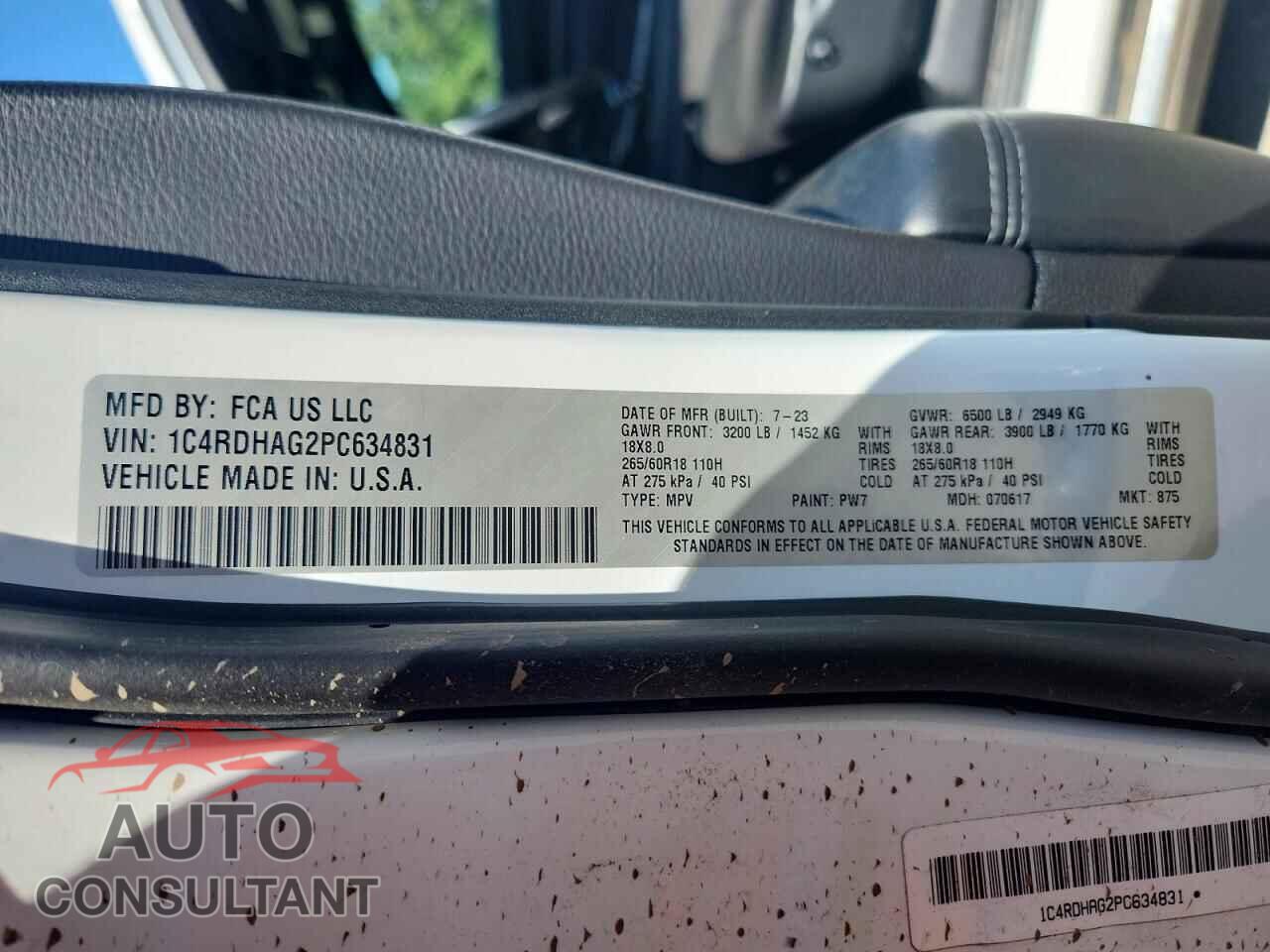 DODGE DURANGO 2023 - 1C4RDHAG2PC634831