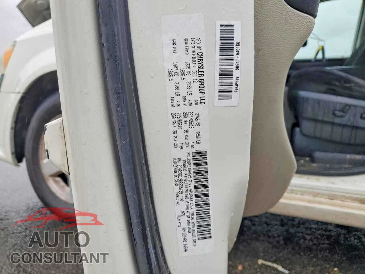 DODGE CARAVAN 2013 - 2C4RDGCG3DR655729