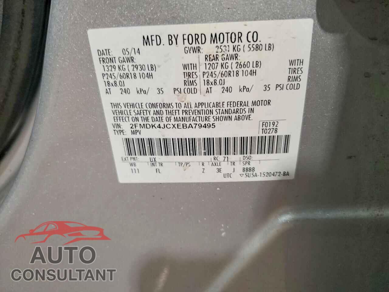 FORD EDGE 2014 - 2FMDK4JCXEBA79495