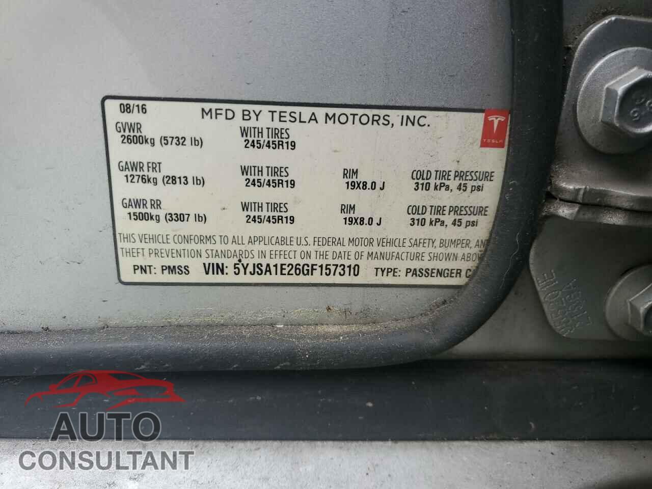 TESLA MODEL S 2016 - 5YJSA1E26GF157310