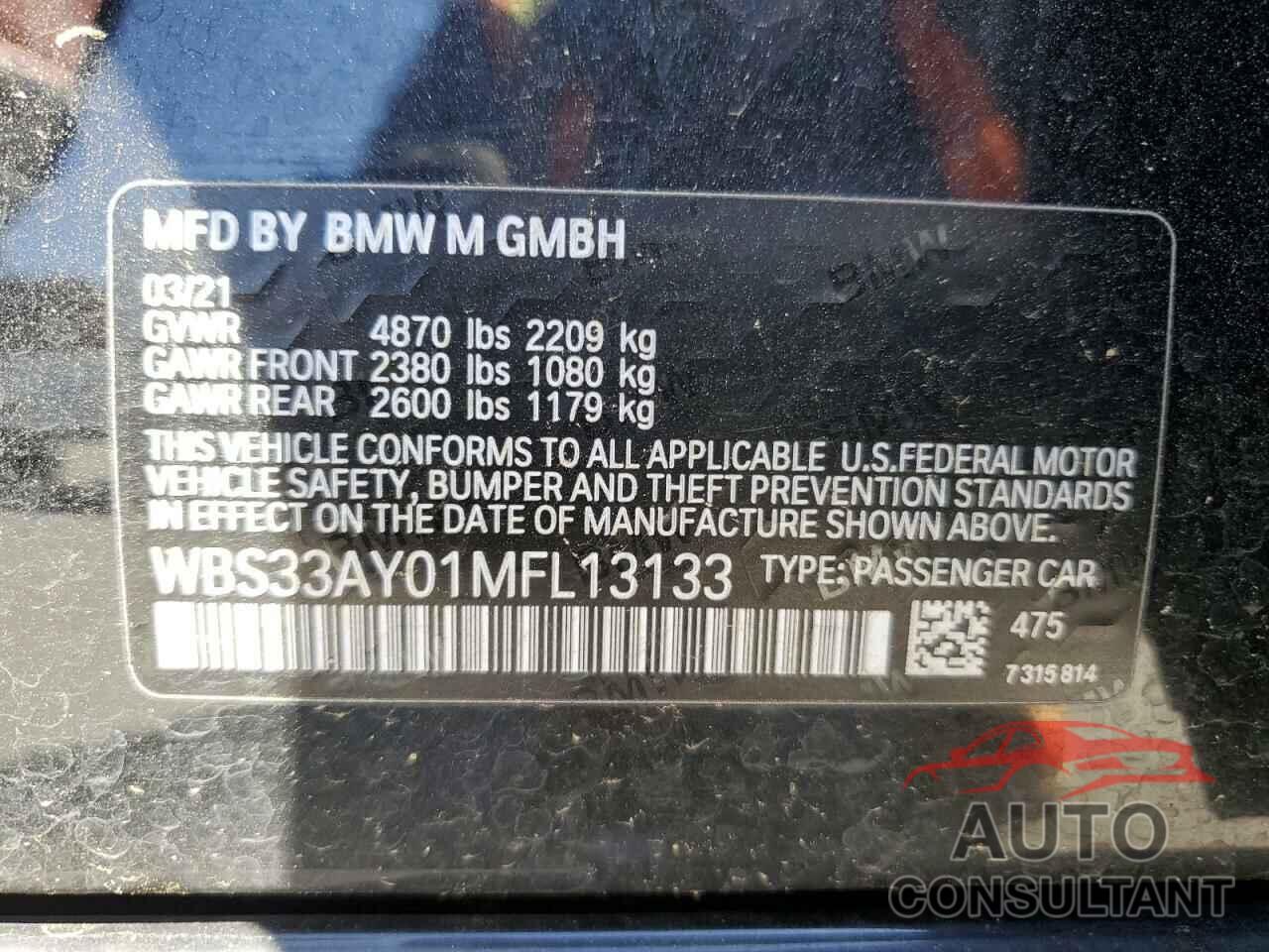 BMW M3 2021 - WBS33AY01MFL13133