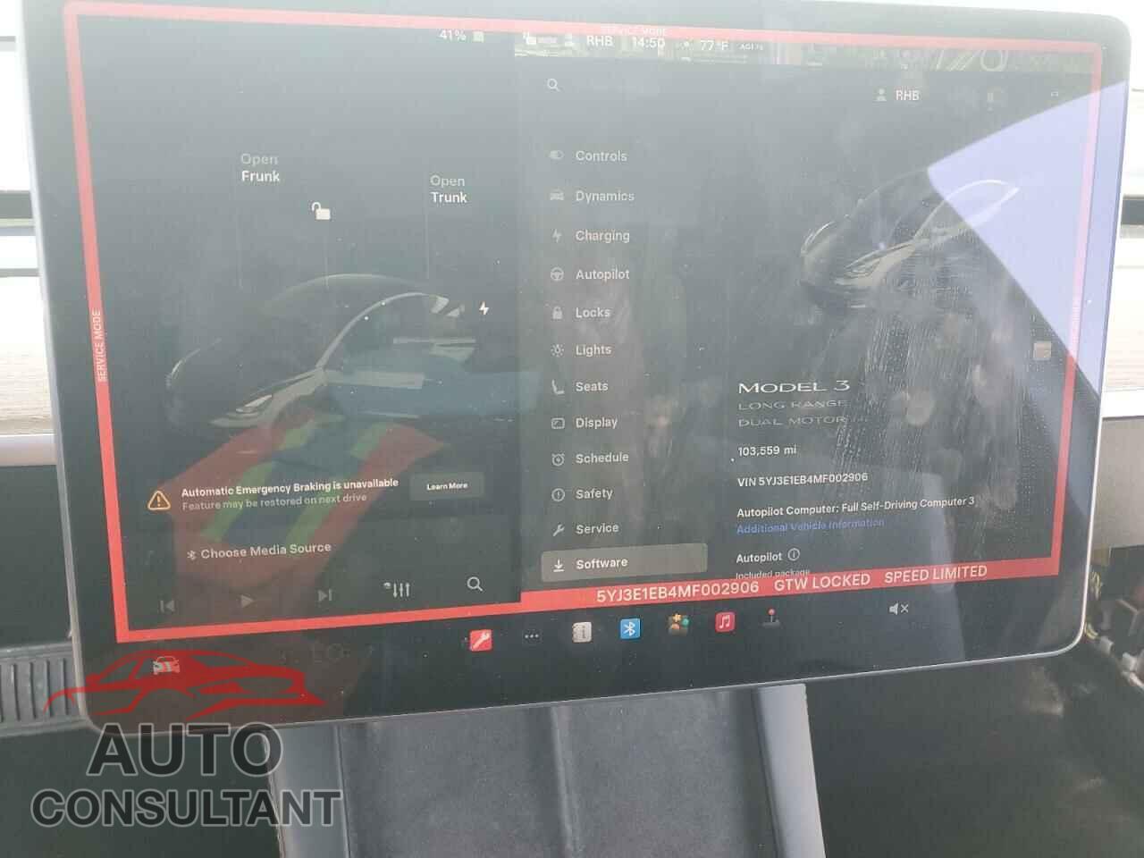 TESLA MODEL 3 2021 - 5YJ3E1EB4MF002906