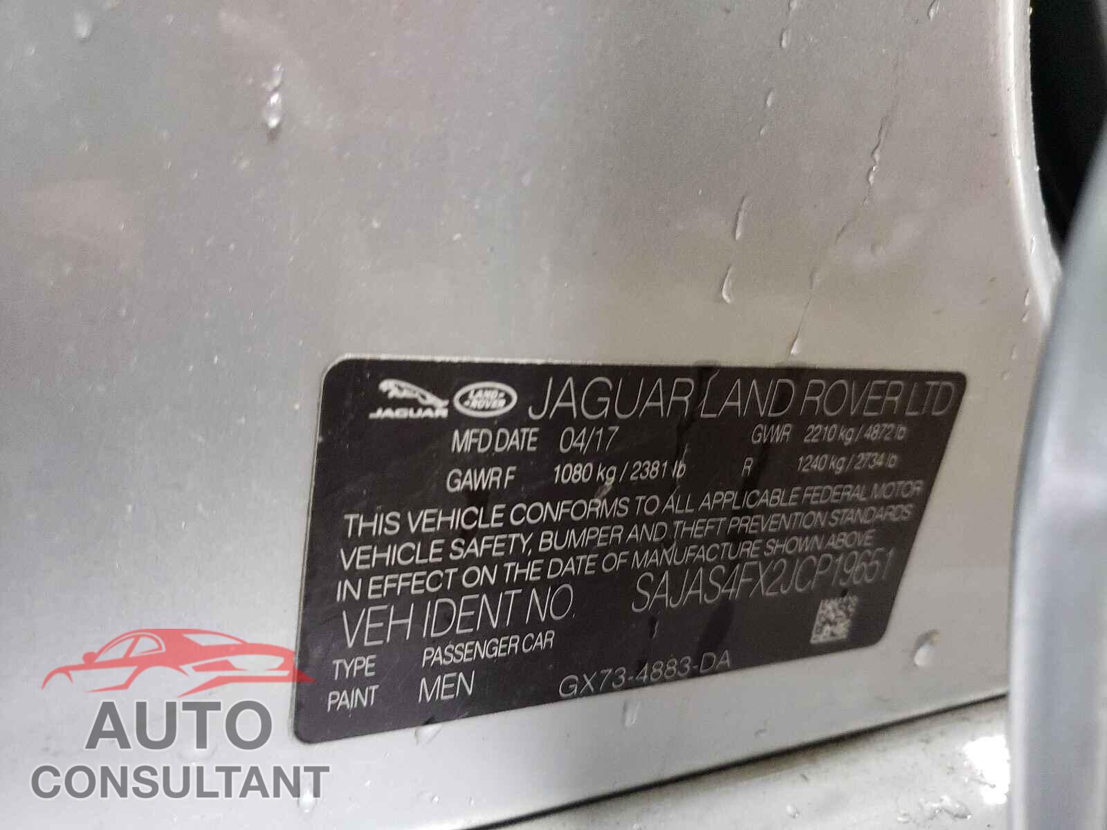 JAGUAR XE 2018 - SAJAS4FX2JCP19651