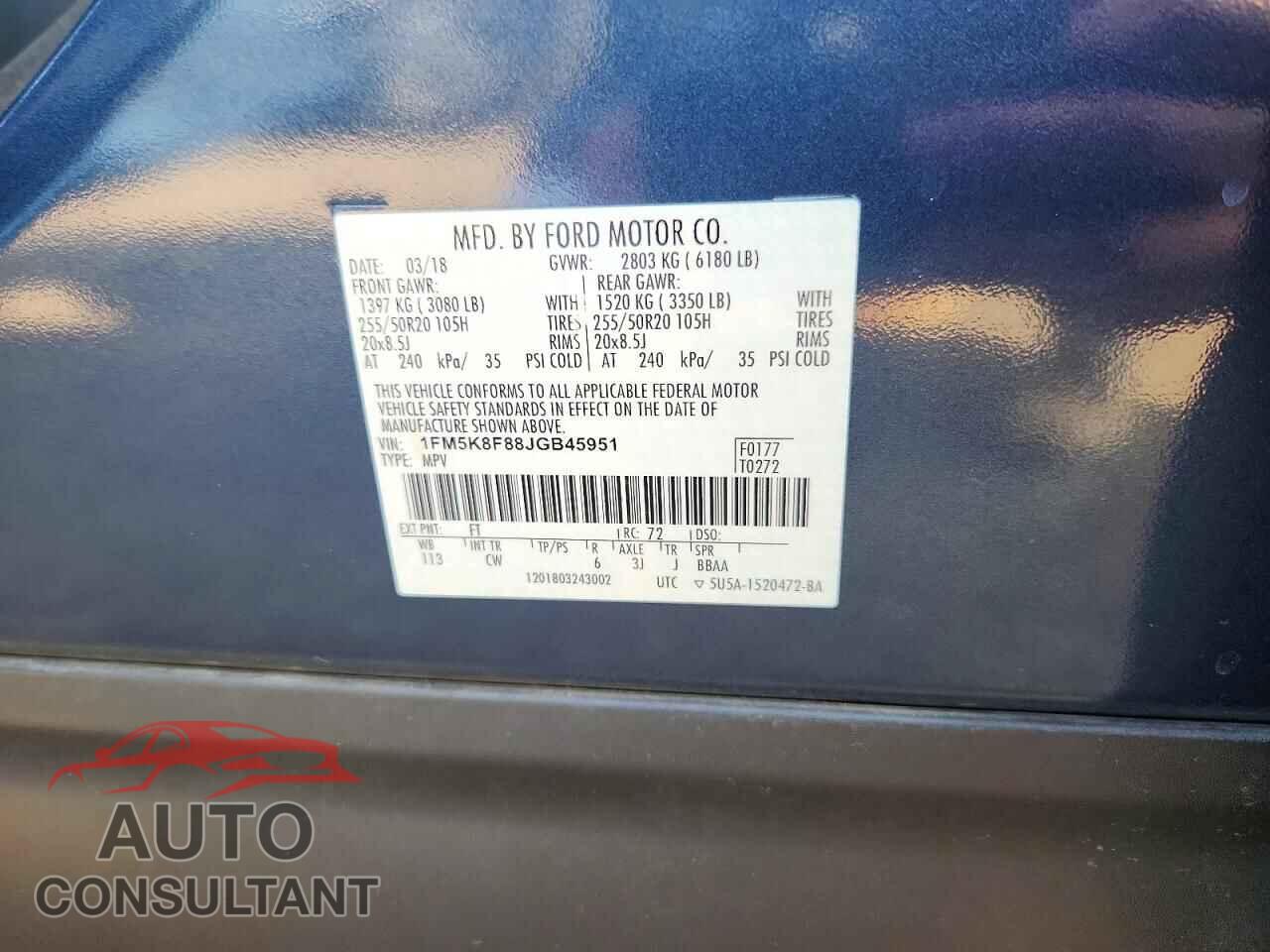 FORD EXPLORER 2018 - 1FM5K8F88JGB45951