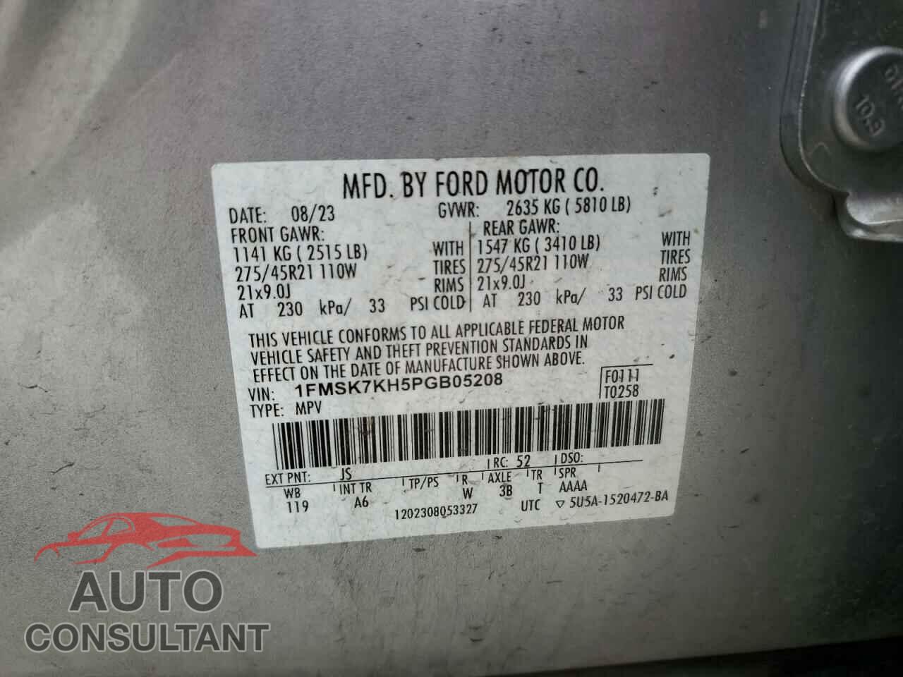 FORD EXPLORER 2023 - 1FMSK7KH5PGB05208