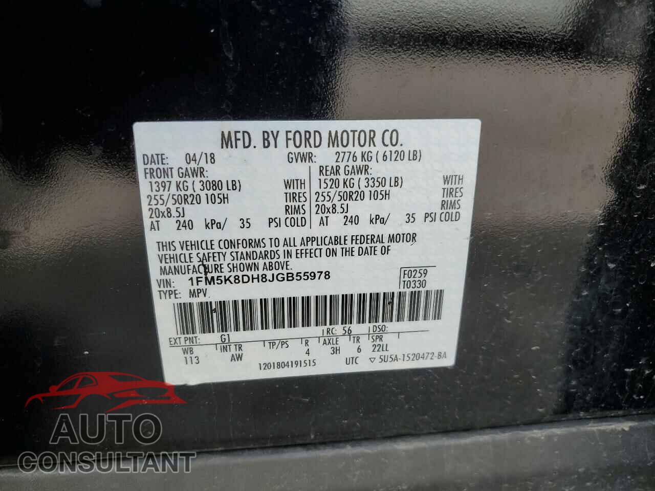 FORD EXPLORER 2018 - 1FM5K8DH8JGB55978