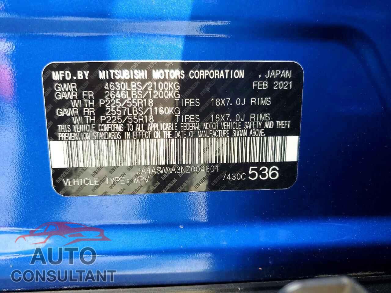 MITSUBISHI ECLIPSE 2022 - JA4ASWAA3NZ004601