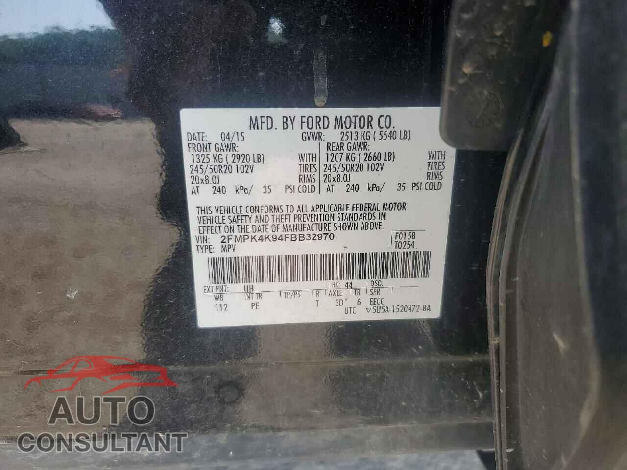 FORD EDGE 2015 - 2FMPK4K94FBB32970