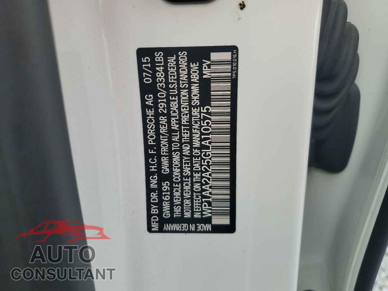 PORSCHE CAYENNE 2016 - WP1AA2A25GLA10575