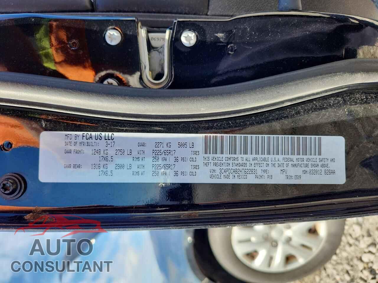 DODGE JOURNEY 2017 - 3C4PDCAB2HT622831