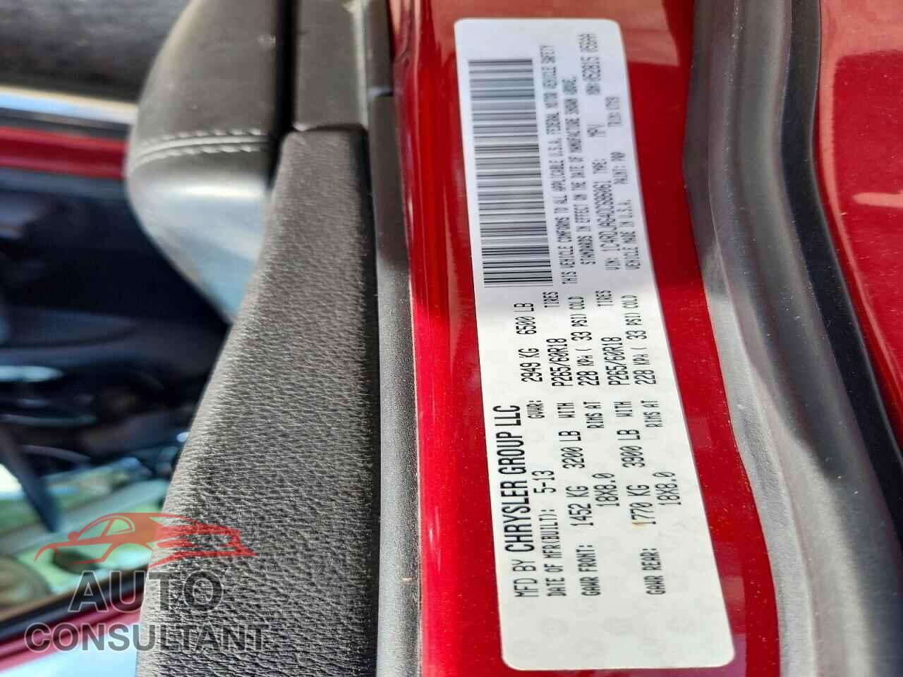 DODGE DURANGO 2013 - 1C4RDJAG4DC686061
