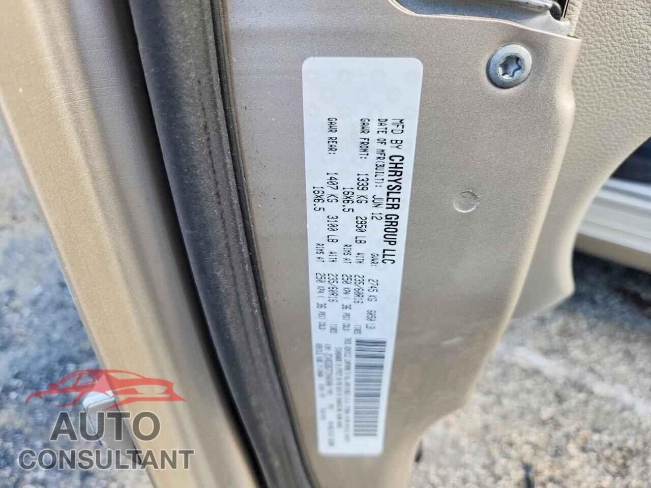 DODGE CARAVAN 2012 - 2C4RDGBG7CR402400