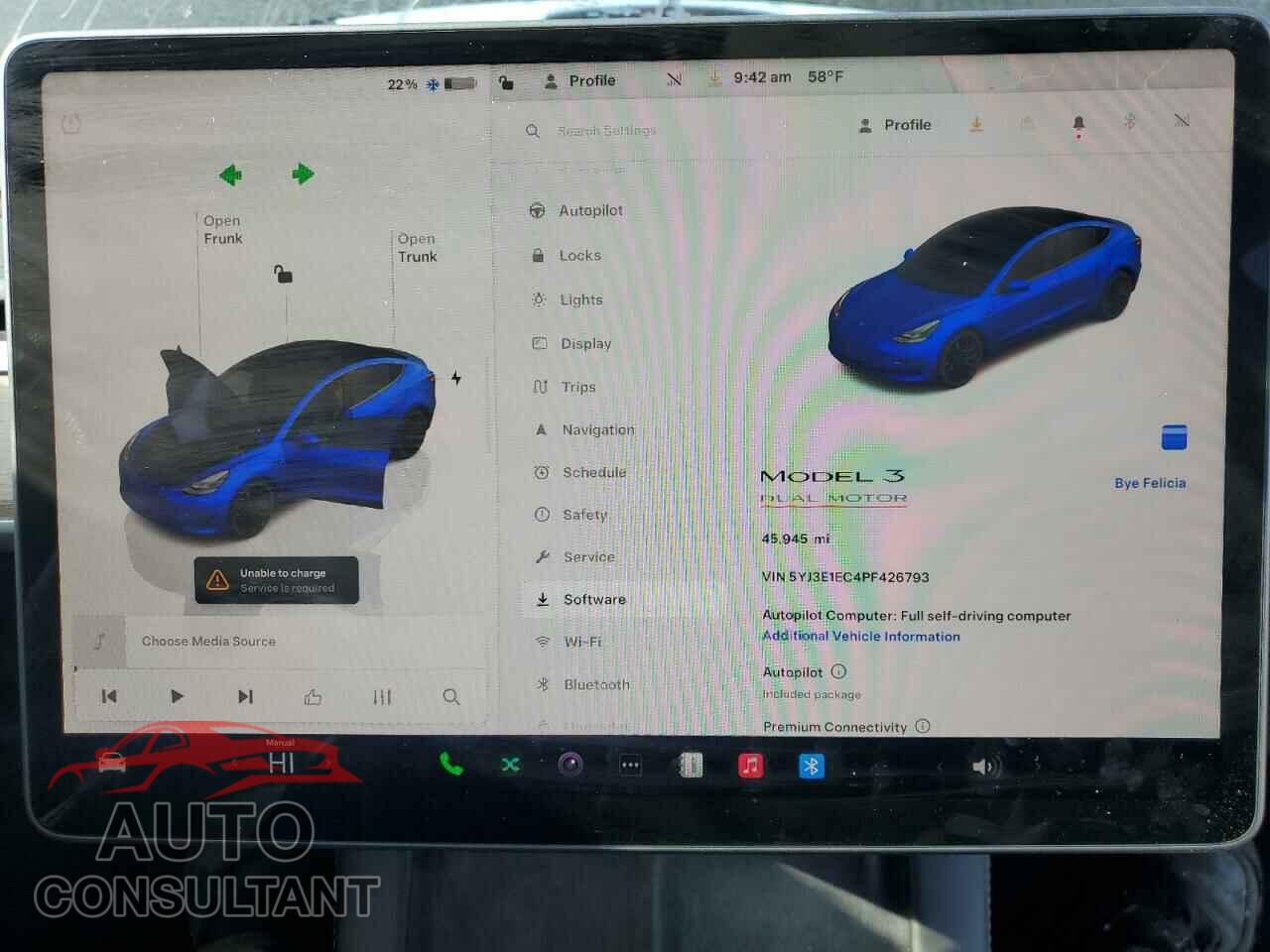TESLA MODEL 3 2023 - 5YJ3E1EC4PF426793
