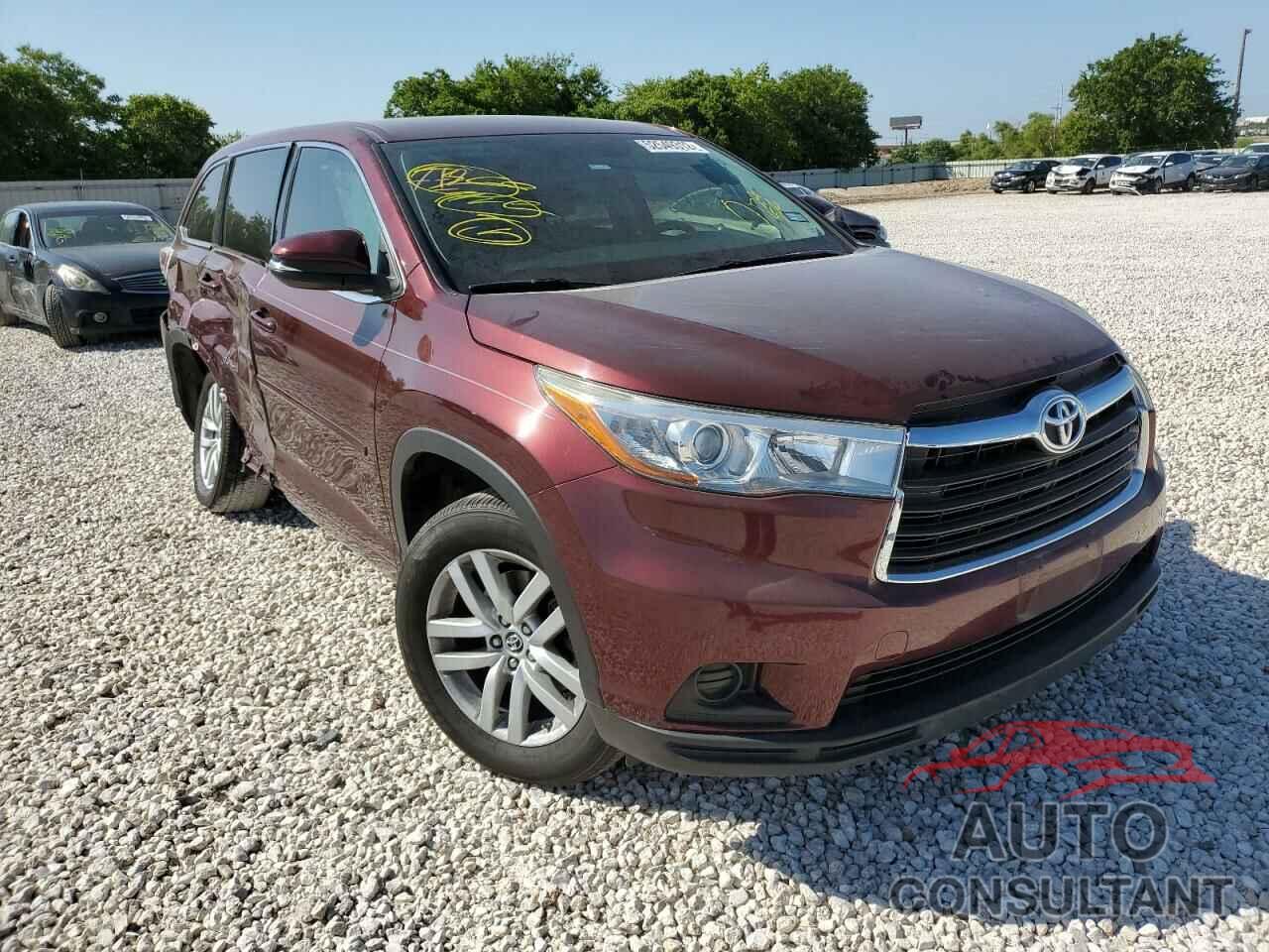TOYOTA HIGHLANDER 2016 - 5TDZKRFHXGS129826