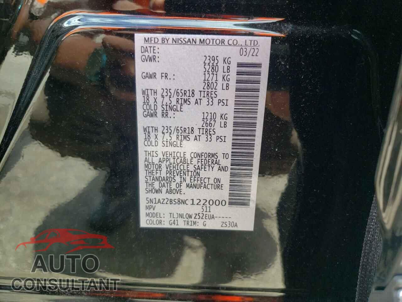 NISSAN MURANO 2022 - 5N1AZ2BS8NC122000