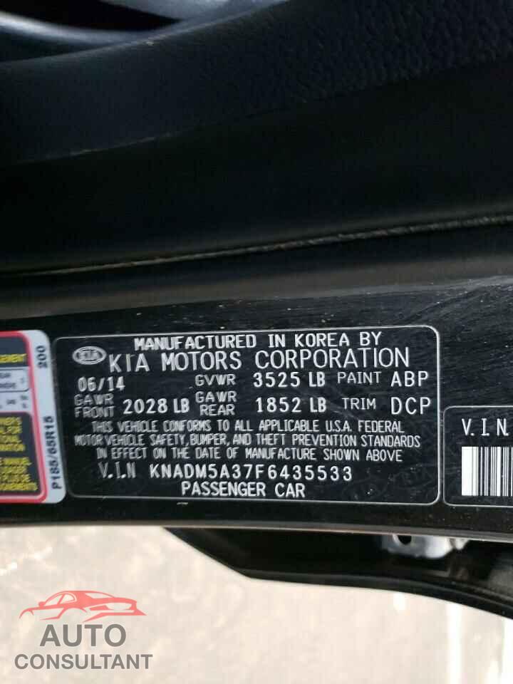 KIA RIO 2015 - KNADM5A37F6435533