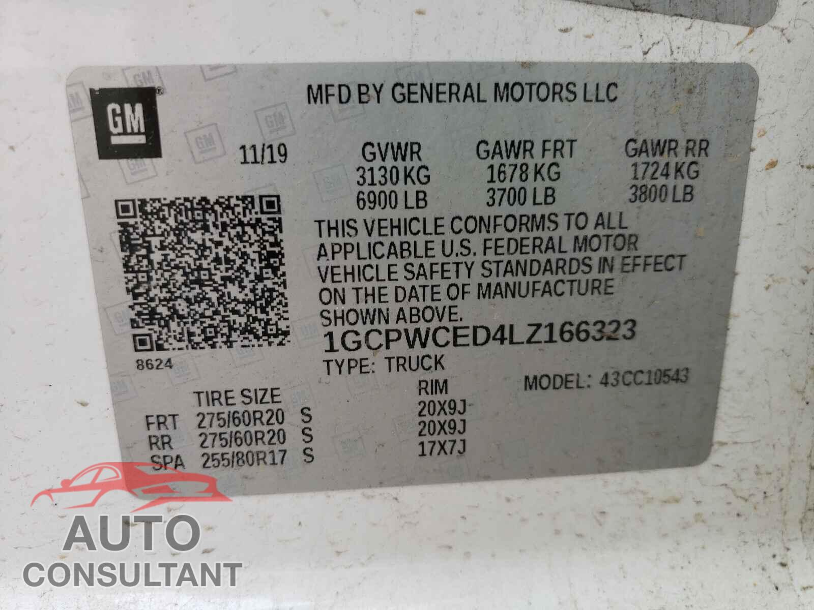 CHEVROLET SILVERADO 2020 - 1GCPWCED4LZ166323
